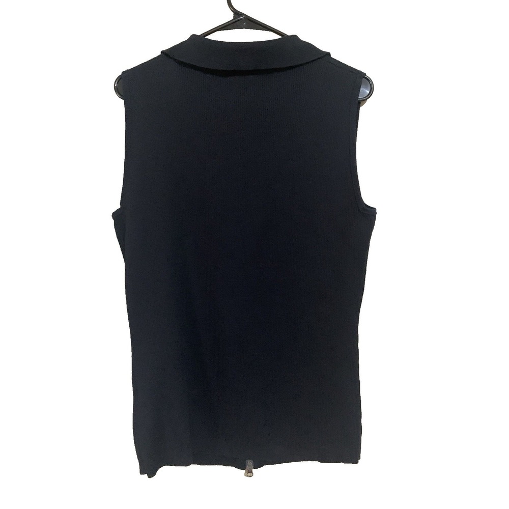 Harley Davidson Vest Women's XL Full Zip Sleeveless Sweater V Neck Black - Picture 12 of 16